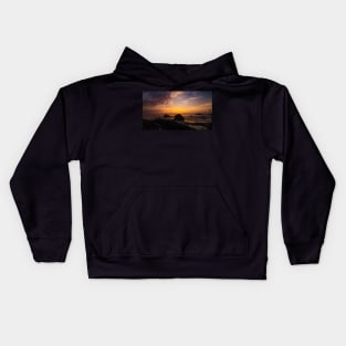 Sunset at a Rocky Beach Kids Hoodie